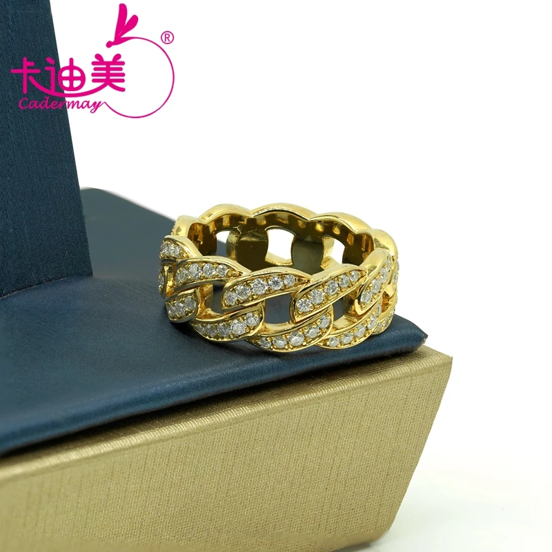 CADERMAY Jewelry 100% S925 Silver Trendy Round Brilliant Cut DEF Moissanite Wedding Anniversary Rings For Women