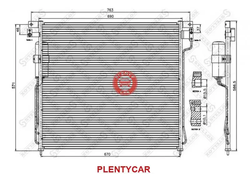 10-45383-sx_радиатор кондиционера! nissan Stellox 1045383SX
