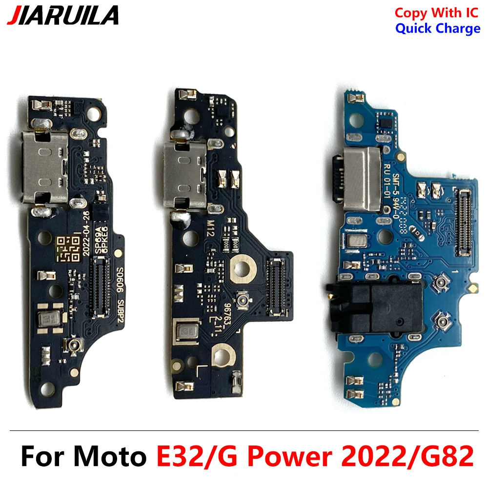 

10 Pcs For Motorola Moto E32 G82 G Power 2022 USB Charge Port Dock Connector Charging Board Flex Cable With Microphone Parts