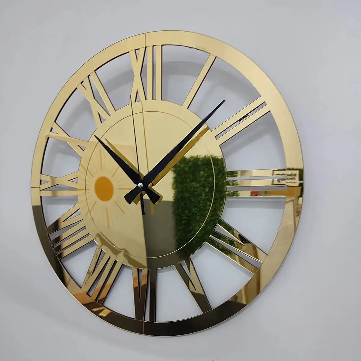 

3D Modern Design Mirrored Plexiglass Wall Clock Golden Big Size Silent Flow Home Living Room Office Decoration and Clock