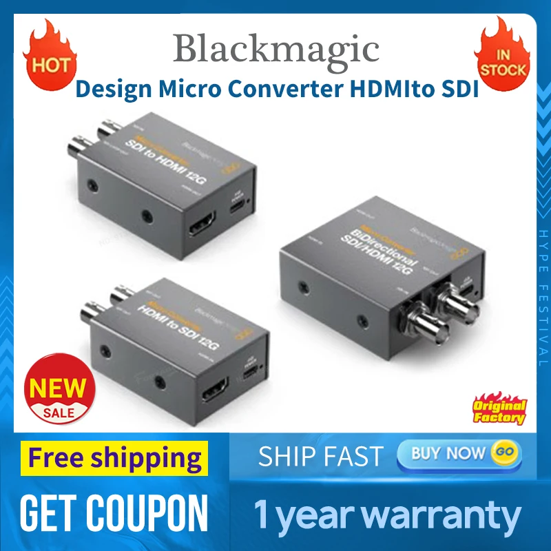 Двунаправленный микро-конвертер Blackmagic Design SDI/HDMI 12G HDMI в SDI в  HDMI двунаправленный AliExpress