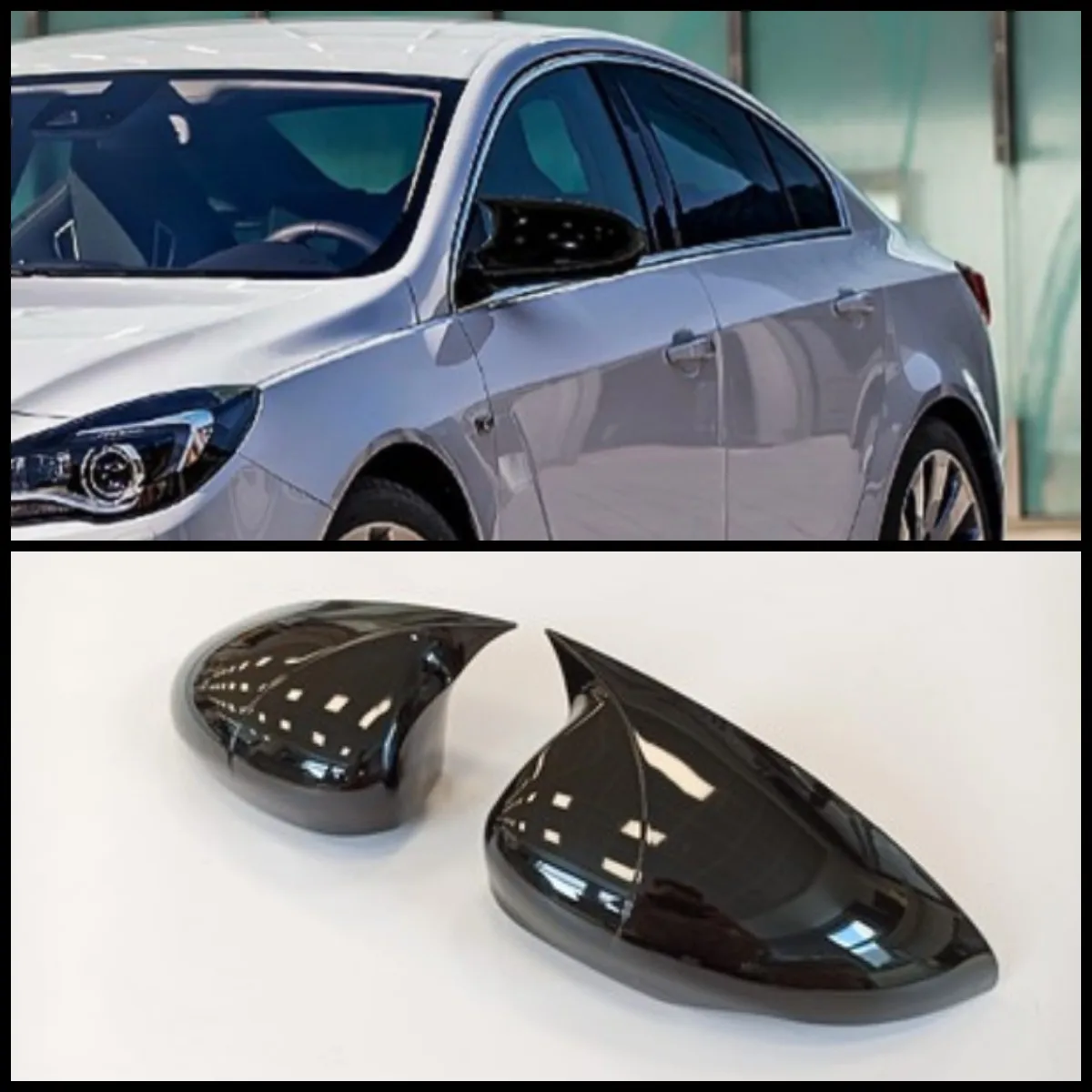

2 Pieces Rearview Mirror Cover Side Wing RearView Mirror Case Cover Glossy Black Car Shields Access For Opel Insignia 2008-2017
