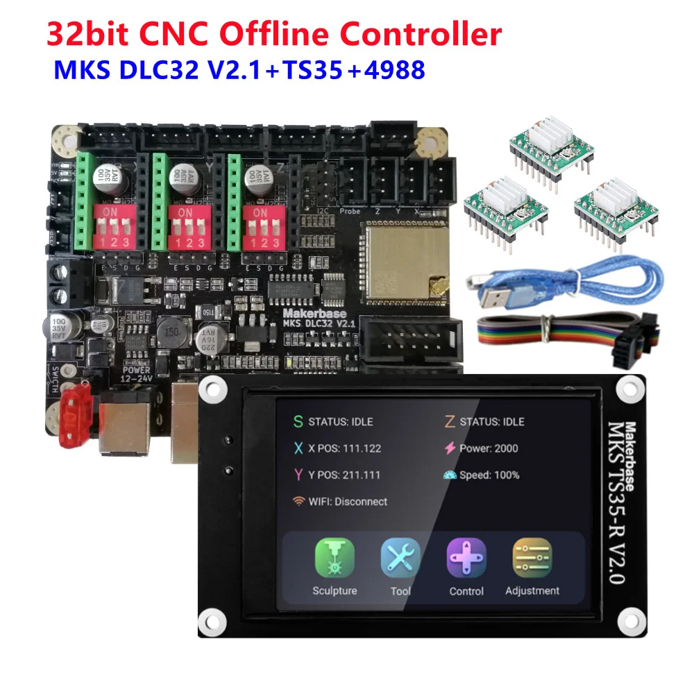 Makerbase Mks Dlc32 V2.1 материнская плата с ЧПУ Grbl 32 бита Автономный контроллер Φ сенсорный