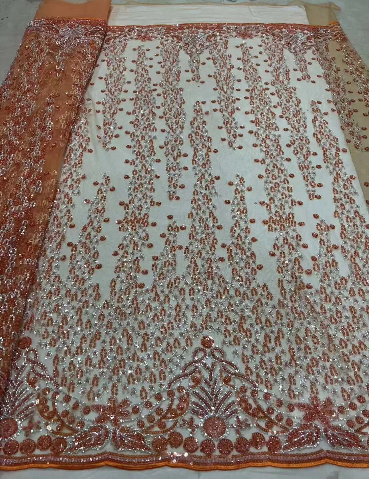 Высококачественная вышитая вручную фотография для свадьбы 5 ярдов чистый белый