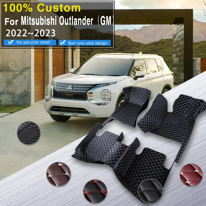 

Негибридный автомобильный напольный коврик для Mitsubishi Outlander GM 2022 2023, кожаные коврики на 5 сидений, автомобильные коврики, автомобильные аксессуары