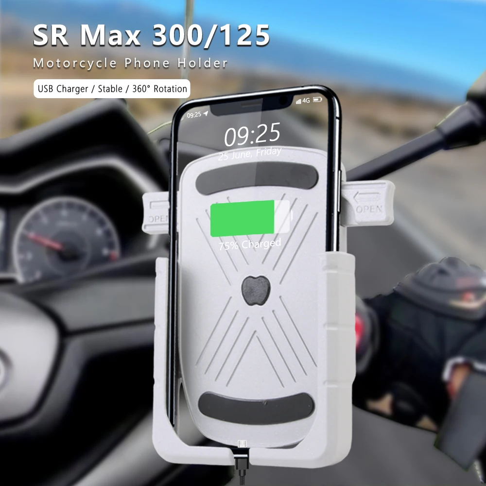 

Крепление для телефона SR Max 300 125 мотоциклетный держатель для телефона USB зарядное устройство CNC алюминий для Aprilia SXR 50 160 RXV 450 550 аксессуары