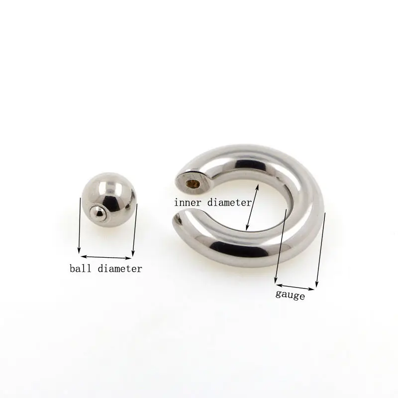 Фото Kenbao 10 шт. ASTM F 136, титановое кольцо с шариком, безопасное модное индивидуальное CBR пирсинг, мужские украшения для тела, гениталии, фото, нос №4