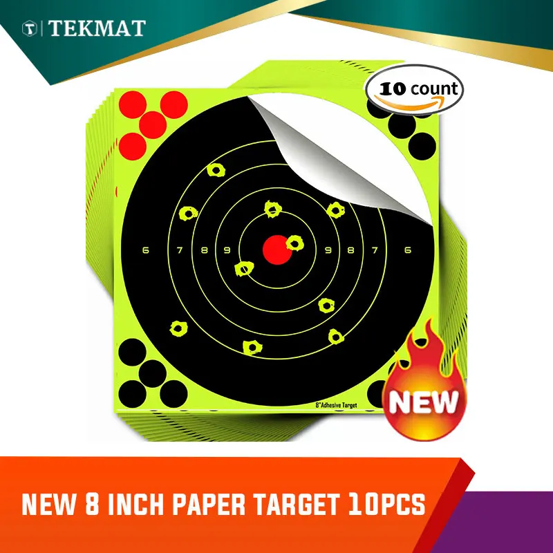 Tekmat Tactical Accessories Reactive Handgun Shooting Target 22cm Self Adhesive Bull Rifle Xhunter