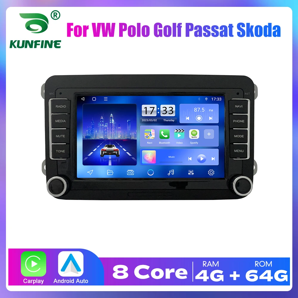 

2Din 7-дюймовый Android восьмиядерный автомобильный радиоприемник стерео для VW Polo Golf Passat Skoda octavia экран автомобильный мультимедийный плеер GPS BT Carplay