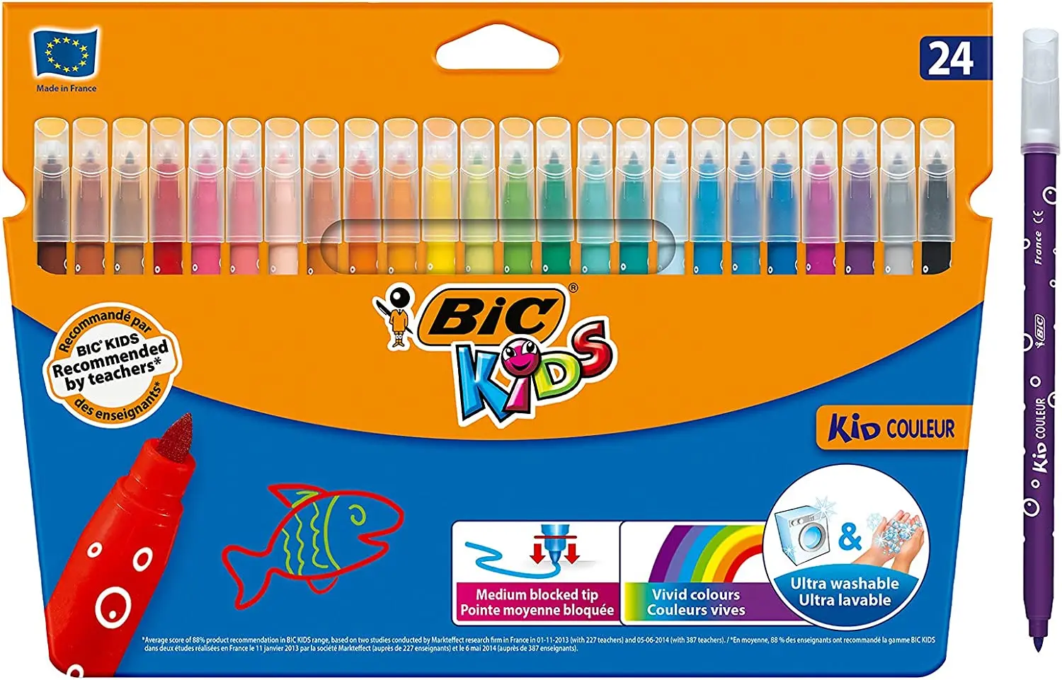 BIC Kids Kid Couleur Felt Tip Colouring Pens - Assorted Colo