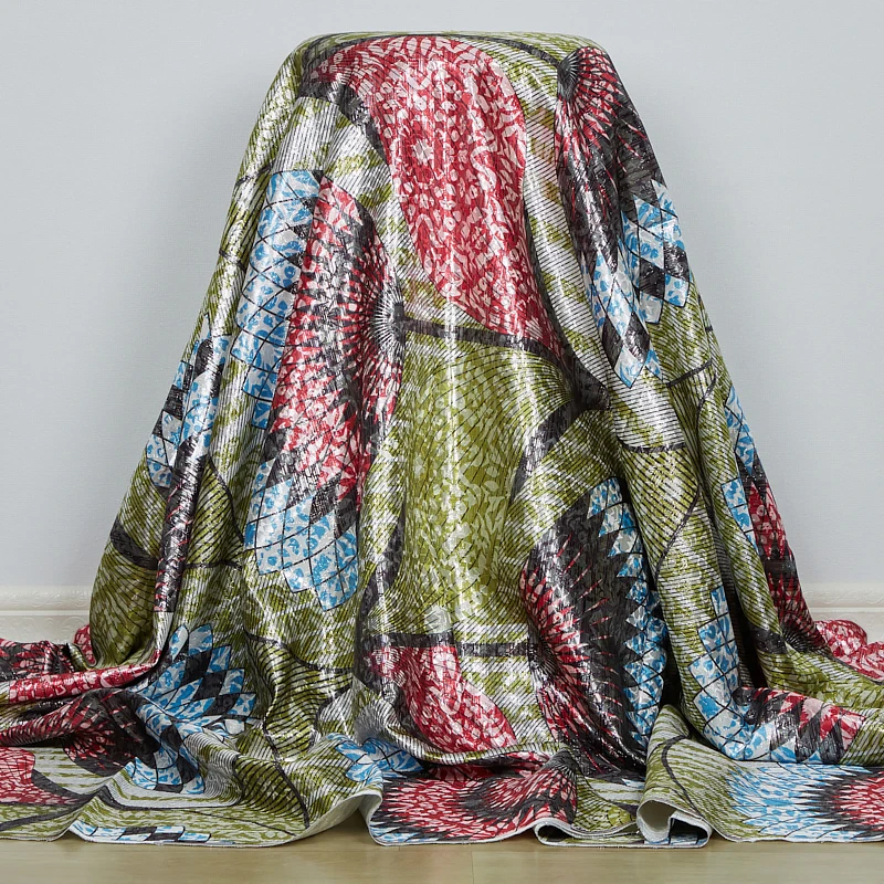 

Африканская кружевная ткань высокого качества, 2022, 5 ярдов, позолоченная кружевная жаккардовая ткань, нигерийская ткань с рисунком для вечерние, A3013