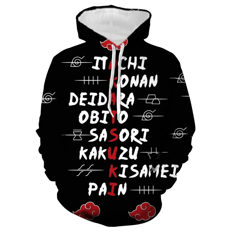 

Uzumaki Naruto Men's Pullover Adult Hoodie Anime 3D Digital Printing Hooded Jacket Spring and Autumn Casual Sportswear Clothes