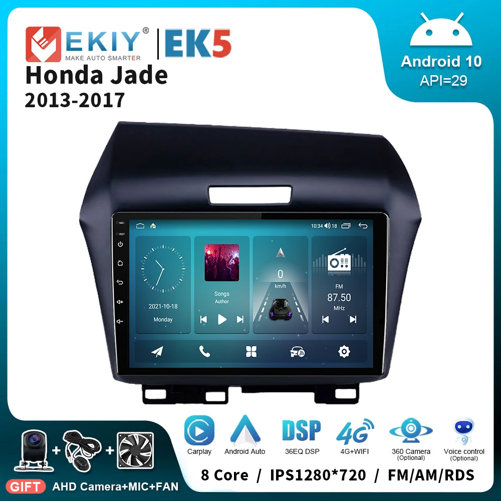 

EKIY EK5 10 дюймов Android 10 автомобильная стереосистема для Honda Jade 2013-2017 LHD AI голосовой мультимедийный видеоплеер GPS WIFI Bluetooth Carplay