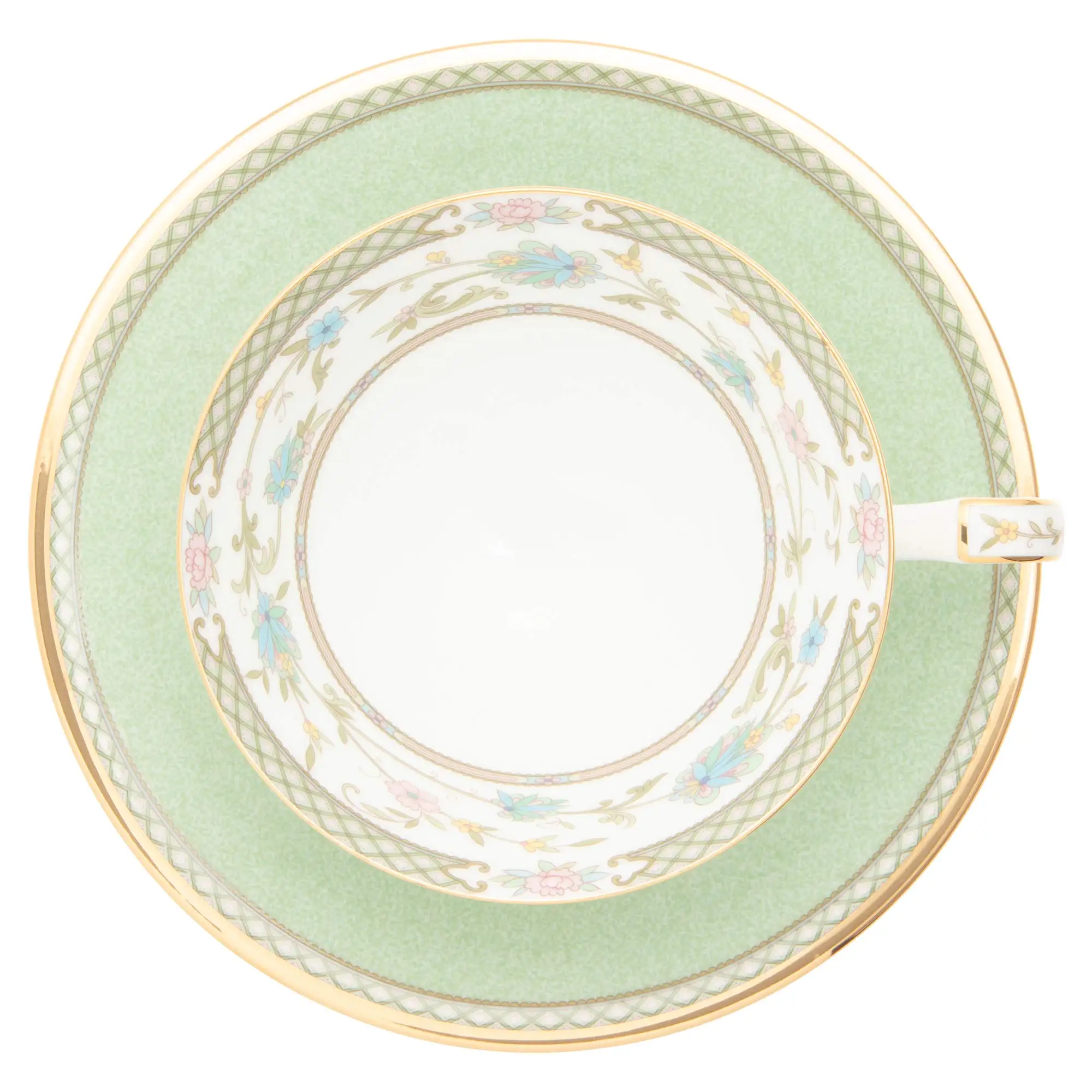 Чашка с блюдцем Noritake 220cc из зеленого костяного фарфора Yoshino и (Кофейно-чайная)