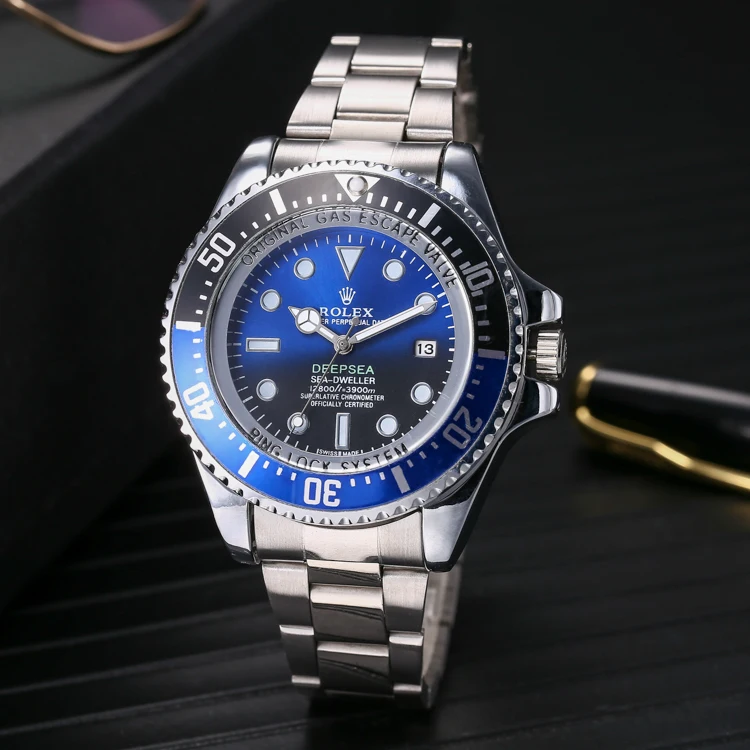 Мужские часы Drainage со стальным ремешком парные в стиле Rolex копия 1:1 Ghost King кварцевые