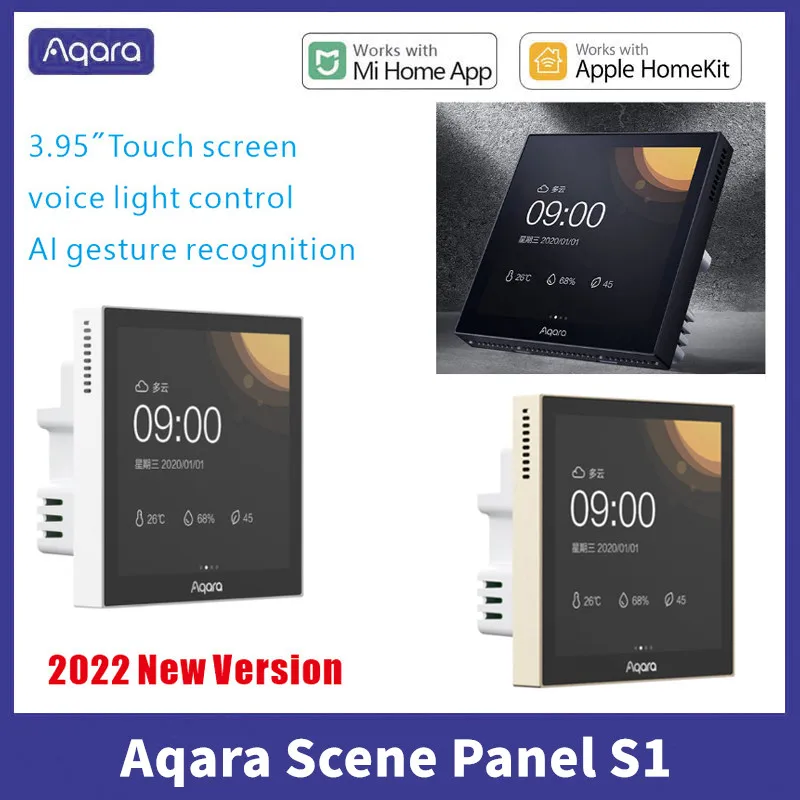 

Aqara Smart Scene Panel Switch S1 3.95 inch Touch Screen HomeKit Voice/Light Control AI Switch Work With Mi Home Mijia Homekit