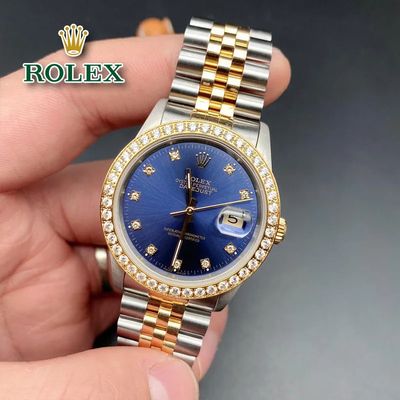 Часы в стиле Rolex легкая роскошь с бриллиантовой инкрустацией модные и