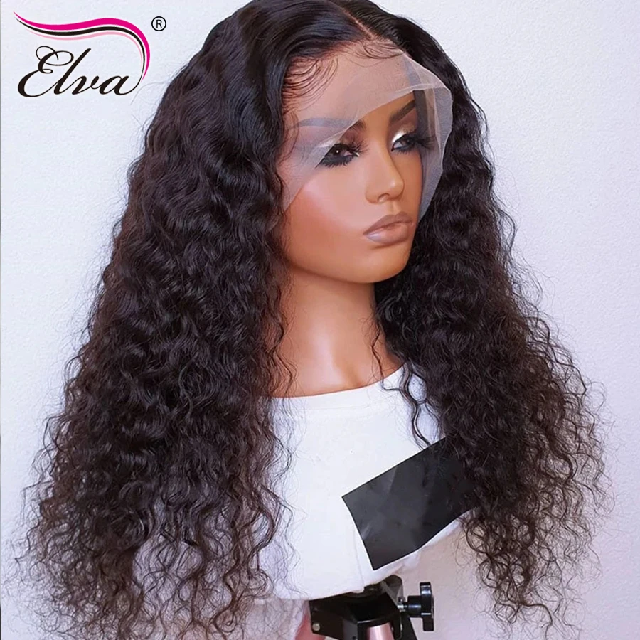 

13x6 Lace Front Human Hair Wigs For Black Women Frontal Wigs Brazilian Deep Curly 30 Inch Transparent 4X4 HD Lace Closure Wig