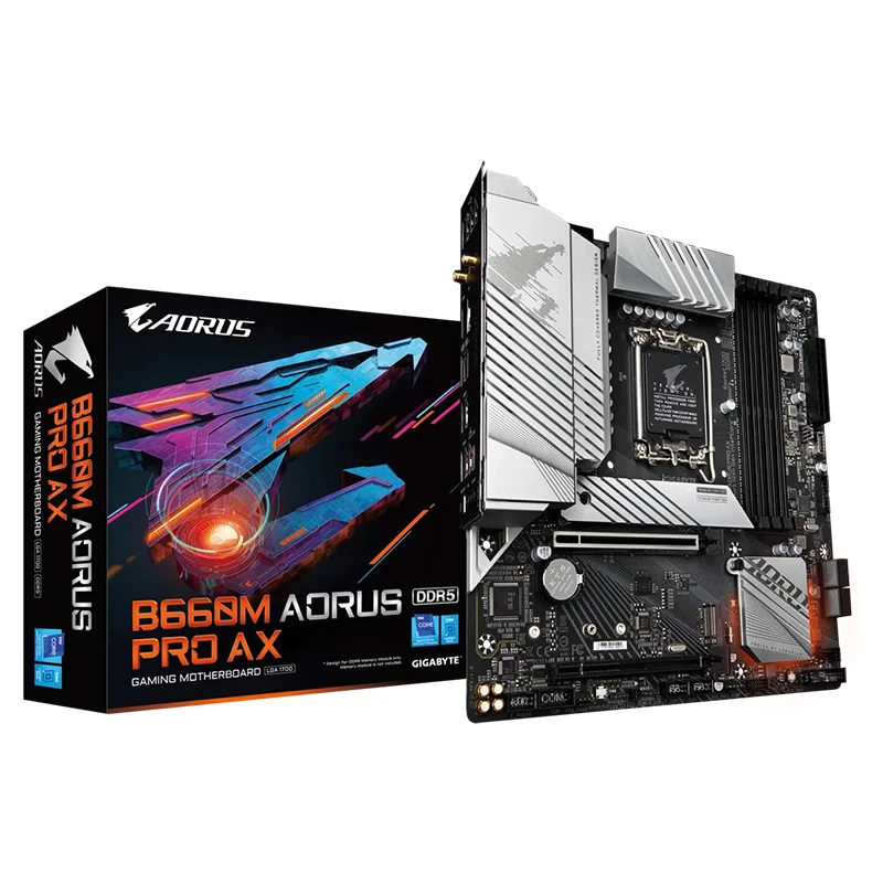 

Материнская плата GIGABYTE B660M AORUS PRO AX DDR5, поддерживает процессор 12700K12600K12400F LGA 1700