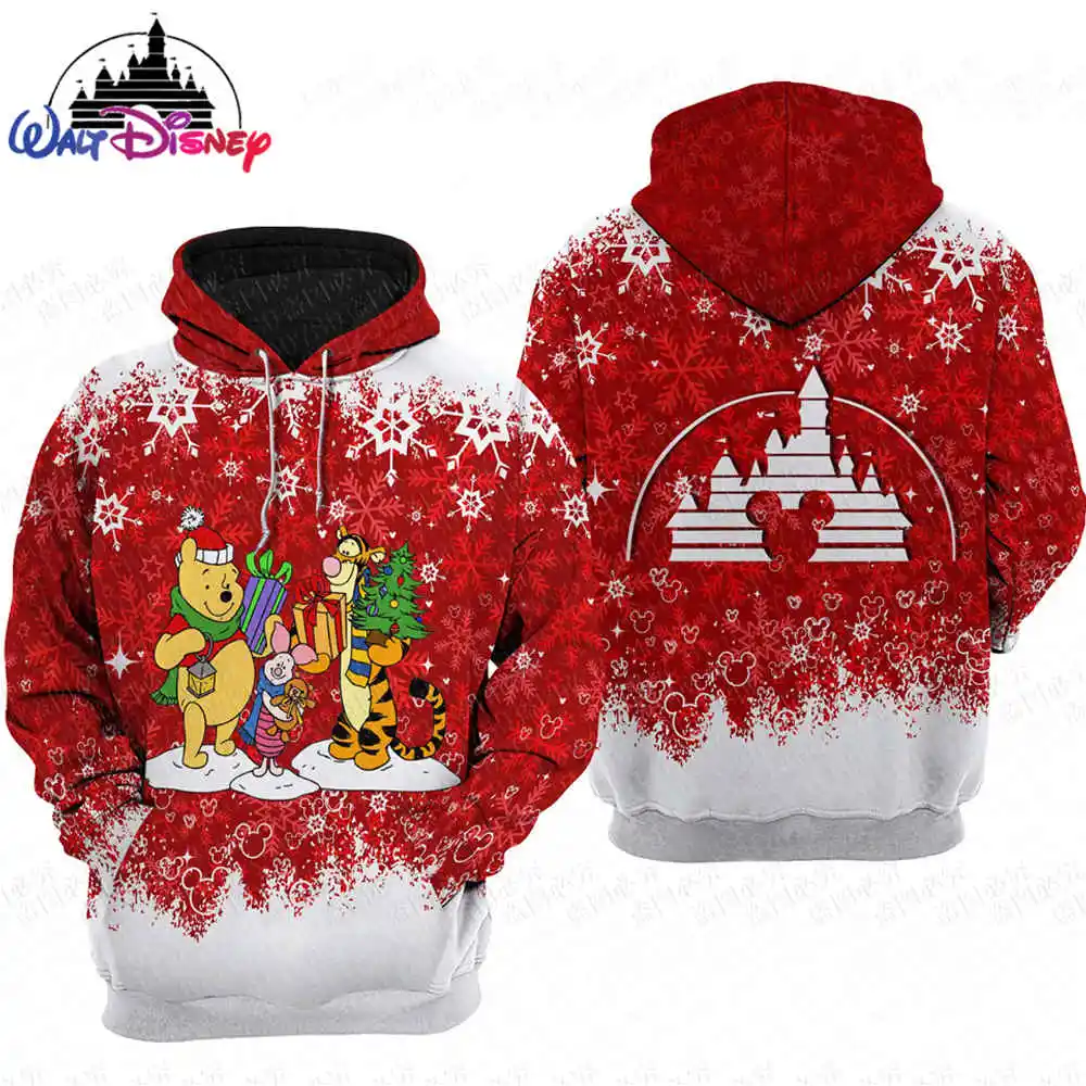 

Рождественский Винни-Пух, тигр, Дисней, для мужчин и женщин, 3D принт, высокое качество, флисовая молния/худи, дизайнерский пуловер