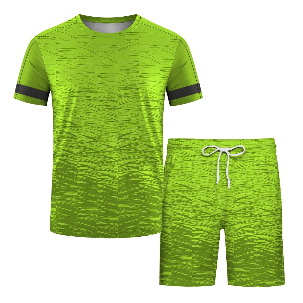 Summer Casual Sport suit 3D Printed Mens Gym Suit 2 Piece Oversized Sportswear Man Tshirt Beach Shorts Outfits Customizable LOGO