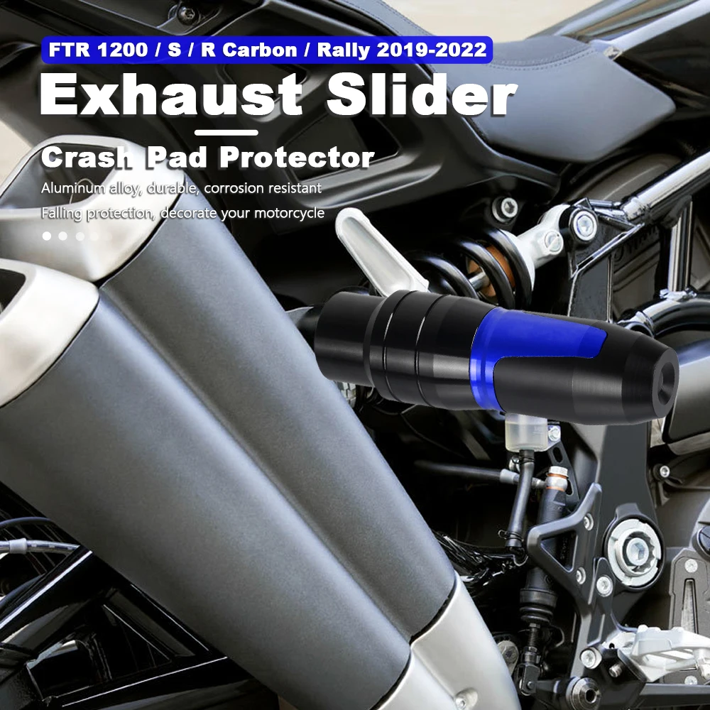 

Crash Pad Protector Aluminum Alloy Exhaust Slider Motorcycle For Indian FTR 1200/S/R Carbon/Rally 2019 2020 2021 2022