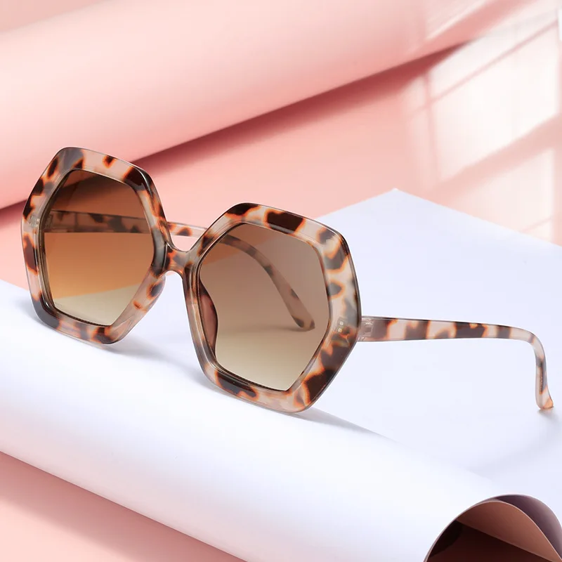 

Hexagon Shape Women Fashion Polygon Vintage Brand Female UV Protection Shades Designer Sunglasses