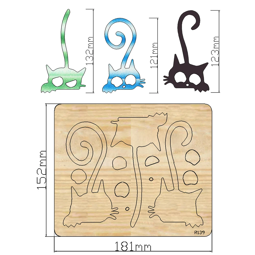 

Деревянные Вырубные штампы в виде кошек, скрапбукинг, Декор для дома, «сделай сам», подходит для рынка, универсальная режущая машина/R139