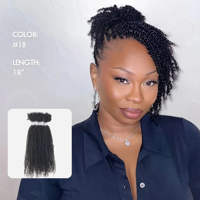 22-дюймовые плетеные крючком волосы Kinky Twist 100% пучки человеческих волос гладкие