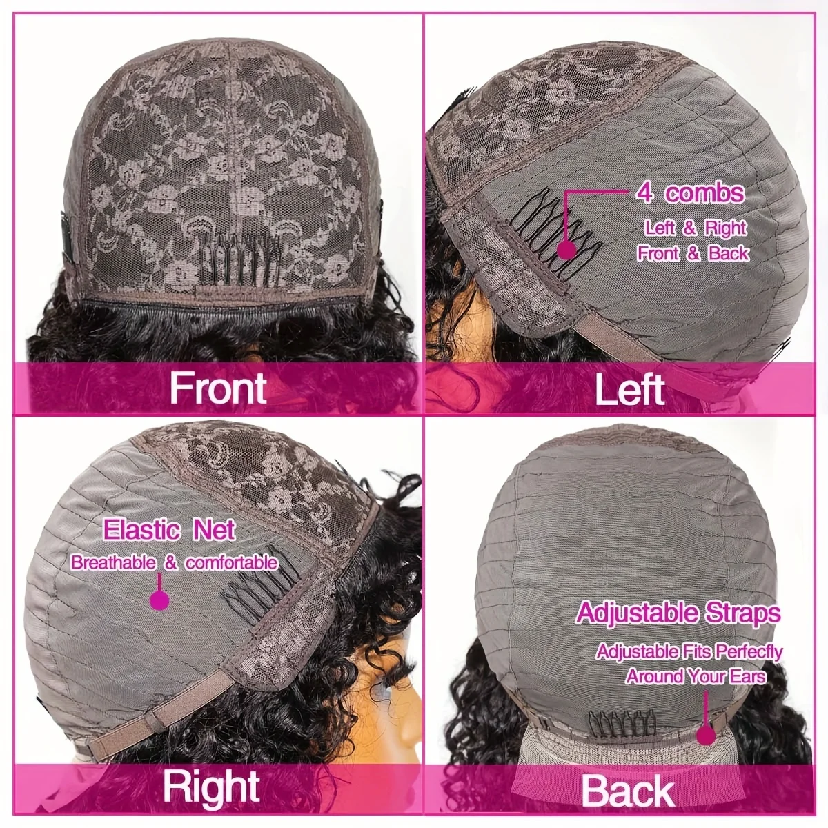 Yyong парики из человеческих волос с глубокой волной челкой для женщин полностью