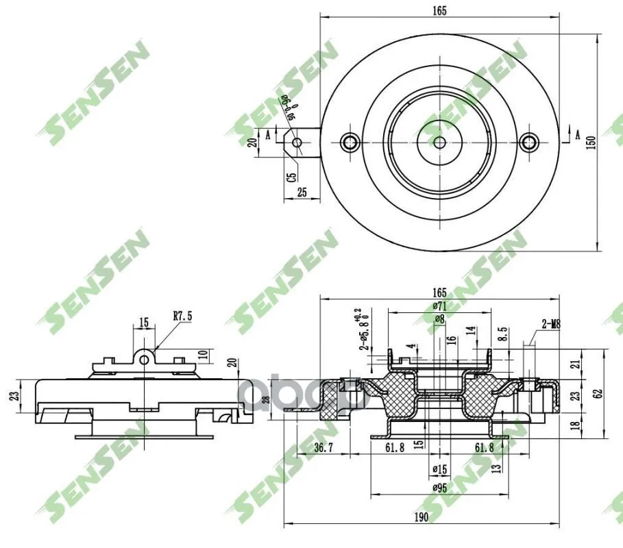 Опора Переднего Амортизатора Renault 19/Megane I/Scenic I Sensen M61200 арт.