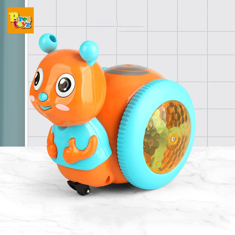 Funny Infant Toys Electric Snails 360° Rotating Walking With Light Music Cartoon Animal Model Educational Toys For Children Gift