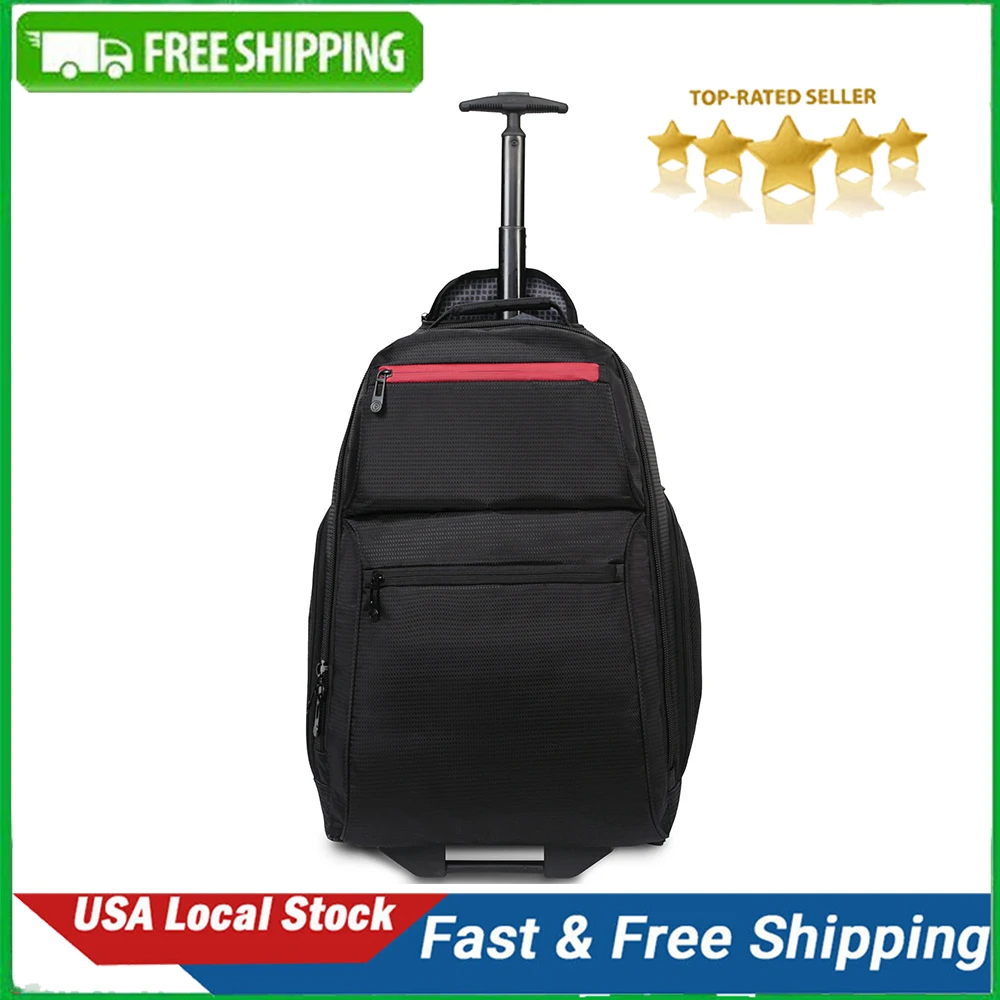 

Black Rolling Backpack with Telescopic Handle