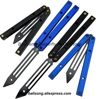 squidtrainer v3 5 baliplus clone flipper trainer balisong aluminum channel handle bushing system butterfly knife safe edc