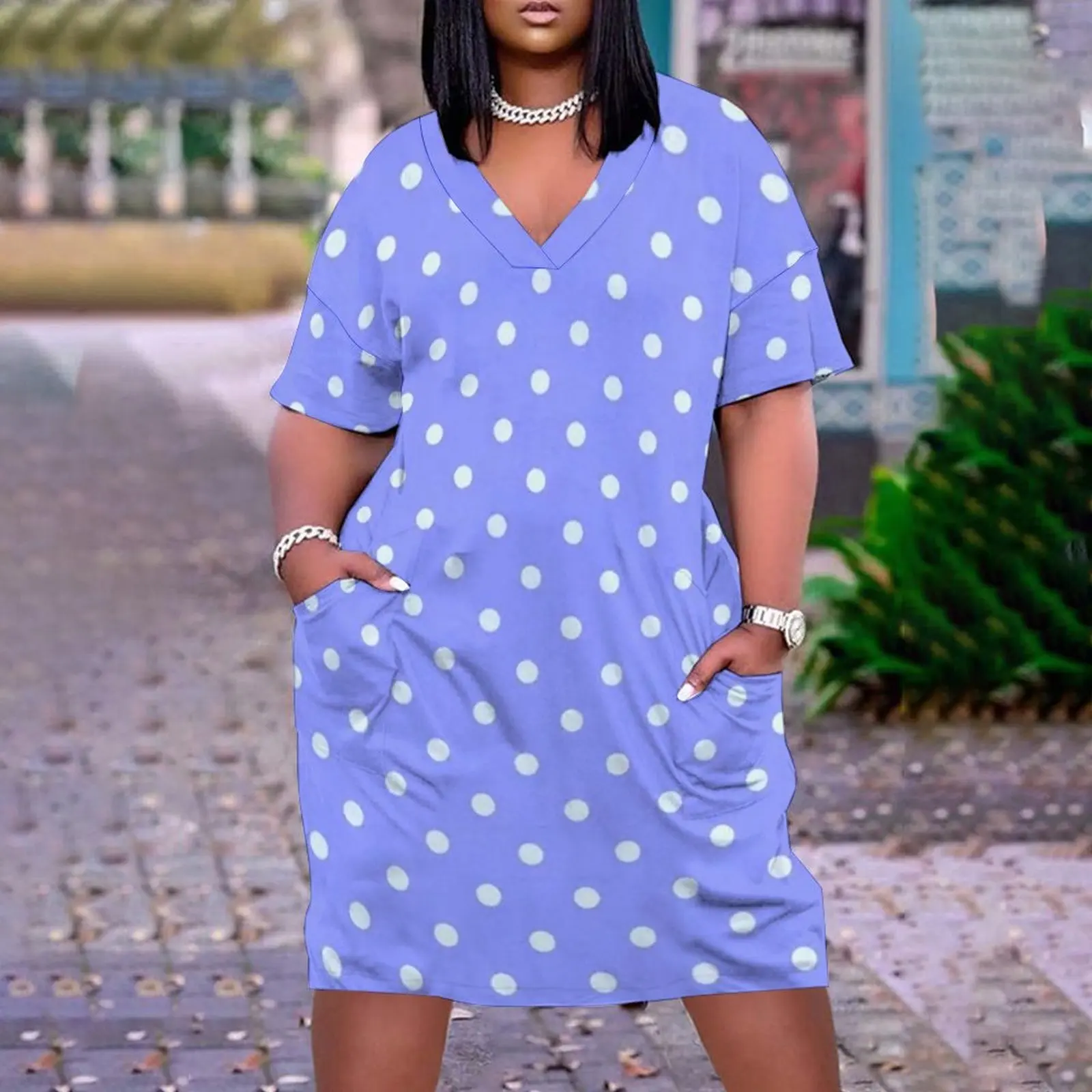 

2023 Factory Direct Women's Dress 3D Fashion Print Dress Bohemian Small Fresh Style V-Neck Women's Dress Summer New Beach Dress