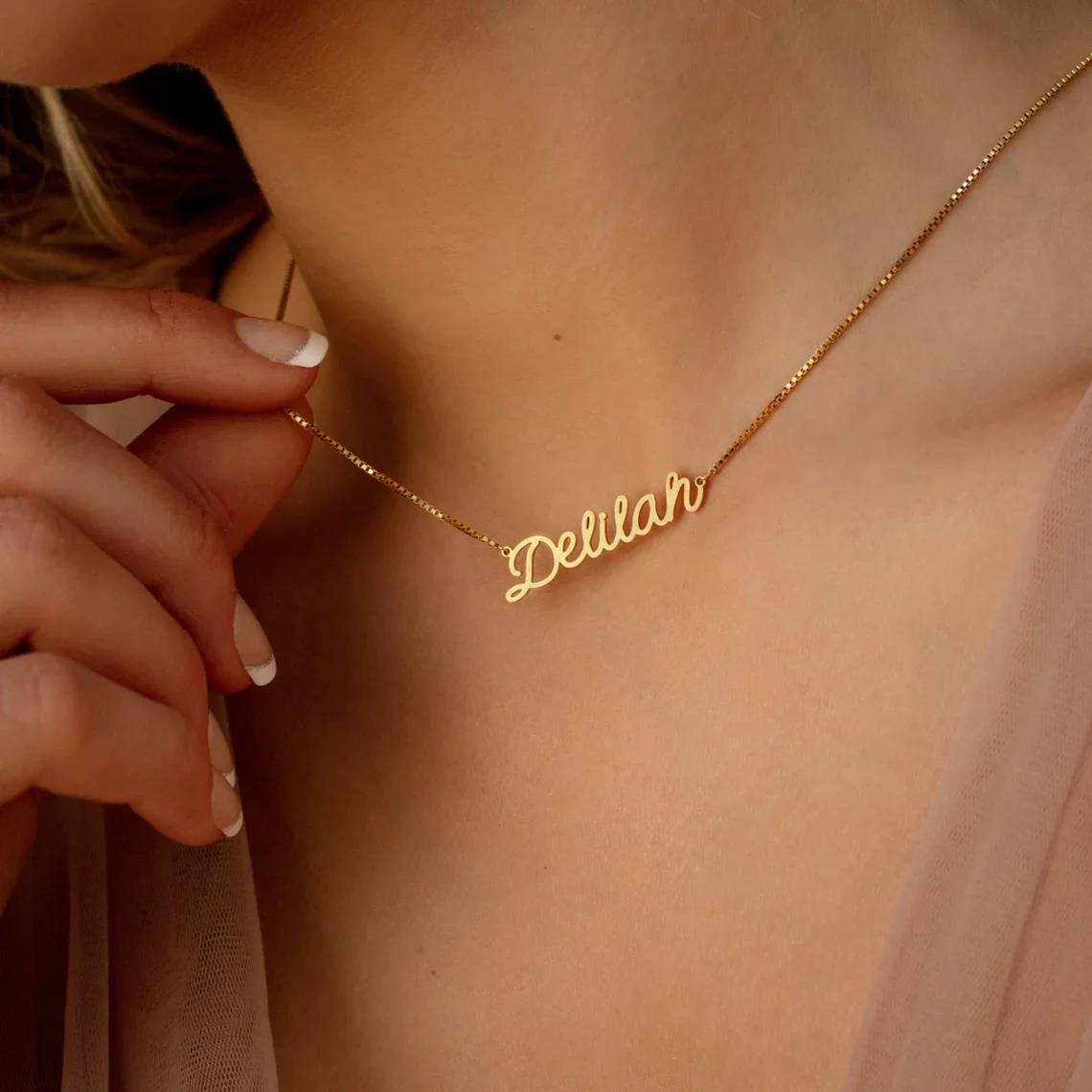 Custom Name Necklace For Women  Any Font with Box Chain Gold Nameplate Necklace Best Friend  Perfect Birthday Gift Choker 2022