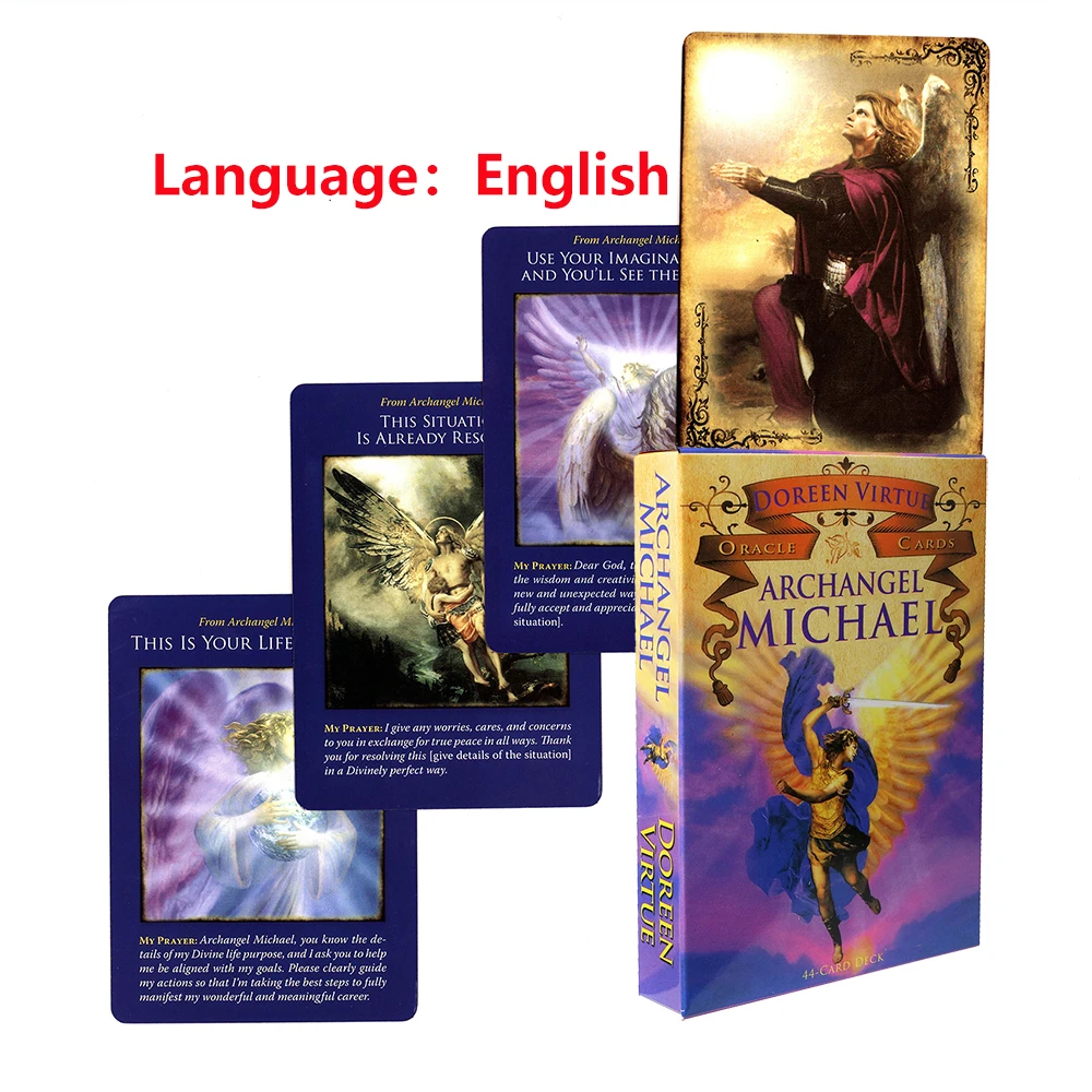 

Колода Tarot, золотые карточки Archangel Michael Tarot для начинающих, золотые карточки с направляющим руководством, колода Таро С значениями