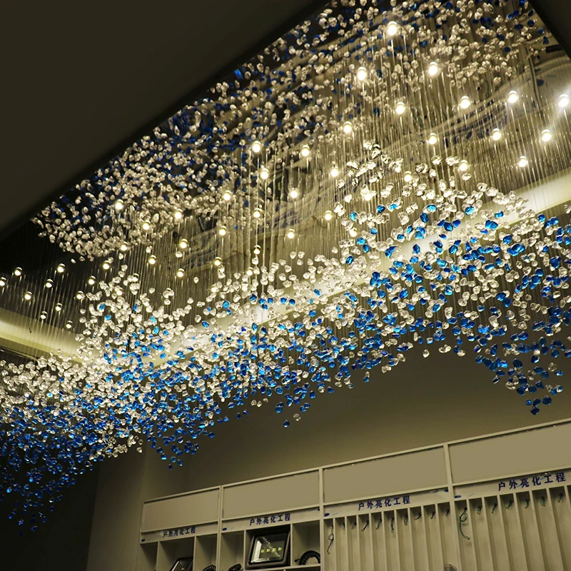 Современная хрустальная люстра из камня Подвесная лампа для столовой домашний