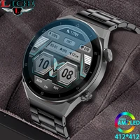 lige amoled 412412 hd smart watch nfc men smartwatch wireless charger digital watches new bluetooth call clock for android ios