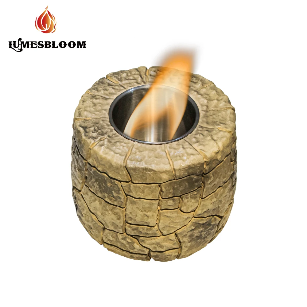 

Vintage Tabletop Fire Pit Indoor Warm Smokless Fireplace Bioethanol Fuel Desktop Frame Bowl Outside Patio Party Mini Stove
