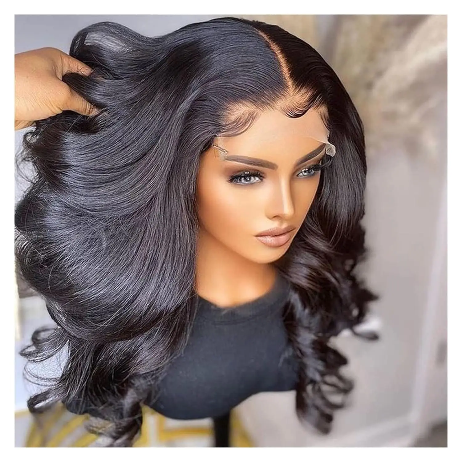 Парик 13X4 на сетке спереди Волнистые Короткие парики бразильские натуральные