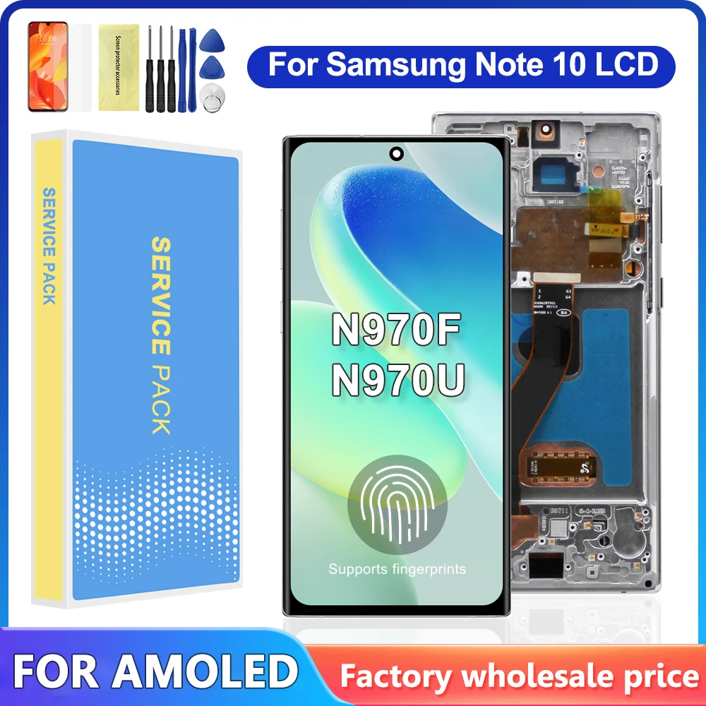 OLED Note 10 дисплей с рамкой для Samsung N970 SM-N970F сенсорным экраном дигитайзер в сборе