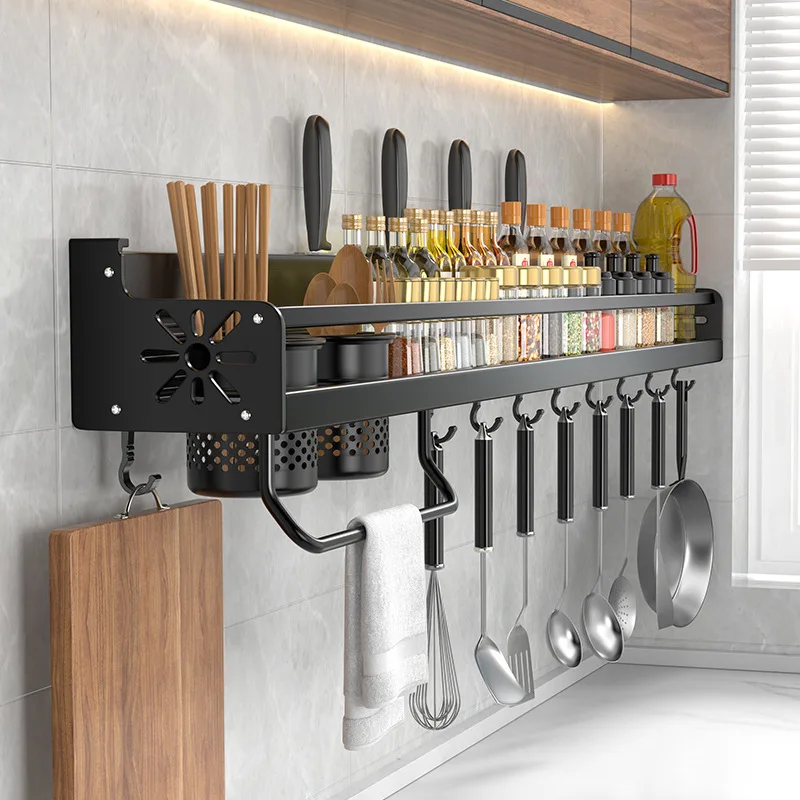 

Home Appliance Kitchen Storage Organizer For Kitchen Accessories Wall-mounted Seasoning Chopsticks Storage Rack Holder