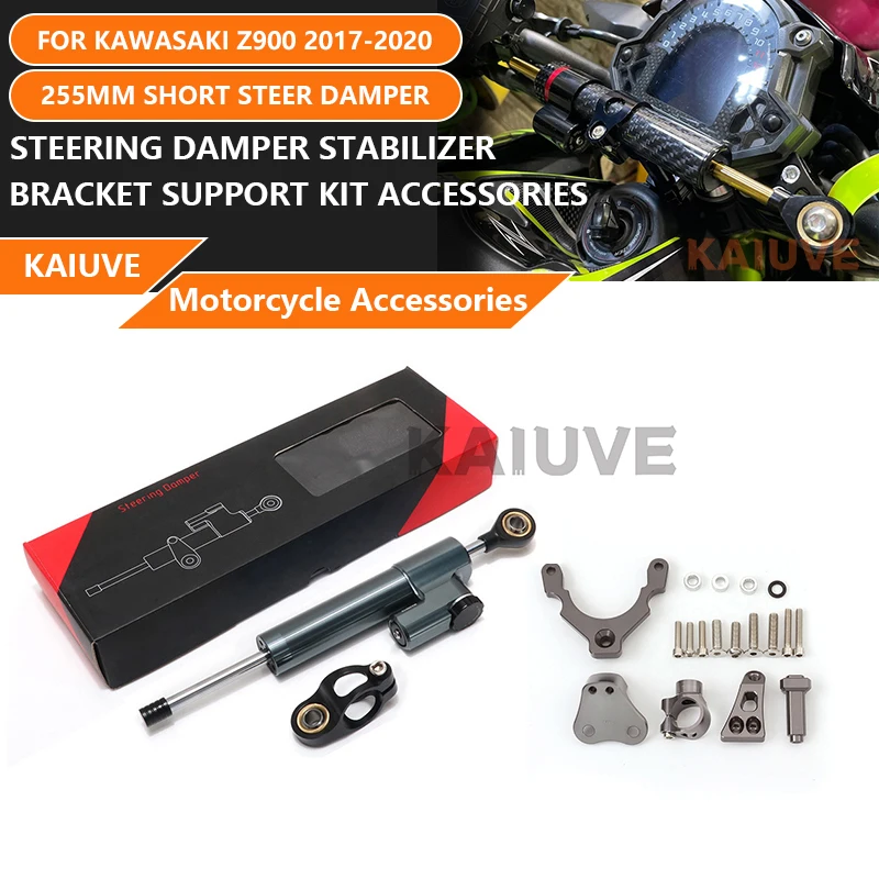 

KAIUVE Motorcycle Steering Damper Stabilizer Linear Mount Bracket Support Kit For KAWASAZI Z900 2017-2020