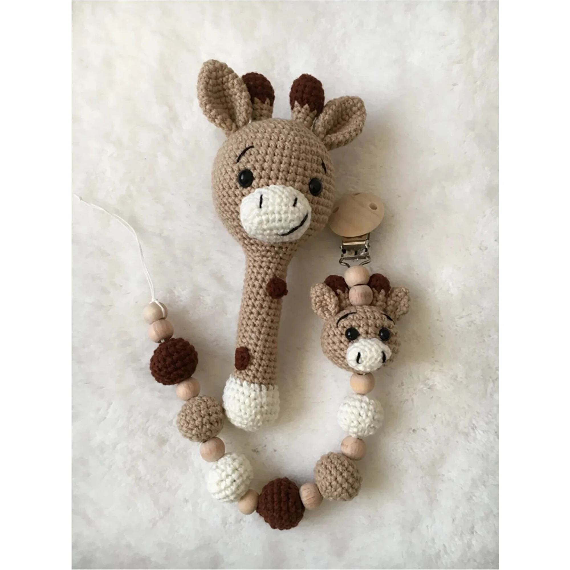 

Amigurumi коричневый Жираф подарок органические вязаные игрушки животных моющиеся ручной работы новорожденный спутник для сна милый малыш ...