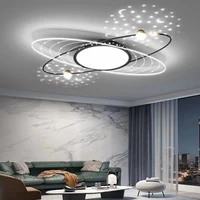 Modern Nordic Moon Ceiling Lights Gold Black LED Oval Round Chandelier Lamps for Dinning Tables Living Room Bedroom Home Decor