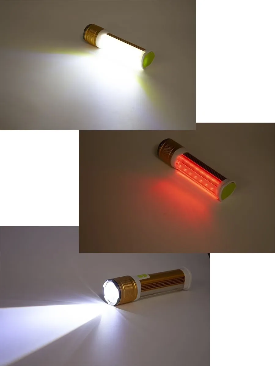 Фонарь кемпинговый компактный 3 светодиода холодный и красный свет 7 режимов Цвет