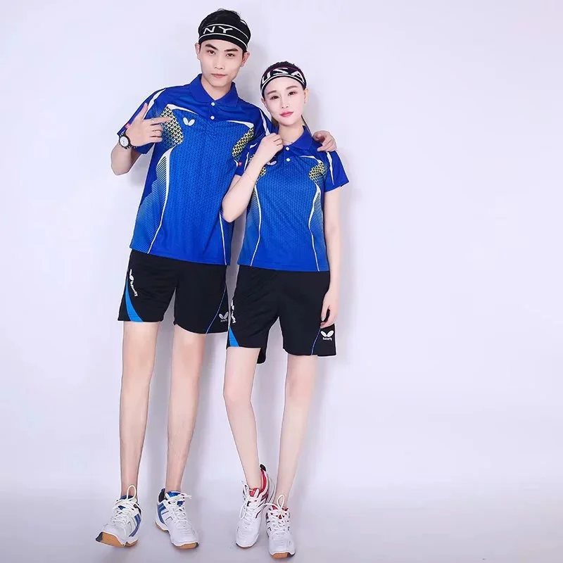 New Men Badminton Sport Shirts Table Tennis Suit KIds Quick Dry Breathable Jersey Team Clothes Game Running Short Sleeve Shorts