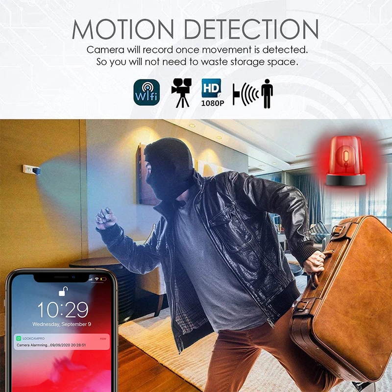 Фото 1080P HD беспроводная мини камера безопасности s с Wi-Fi Usb зарядное устройство Videcam видео регистратор App Remote Monitor №2