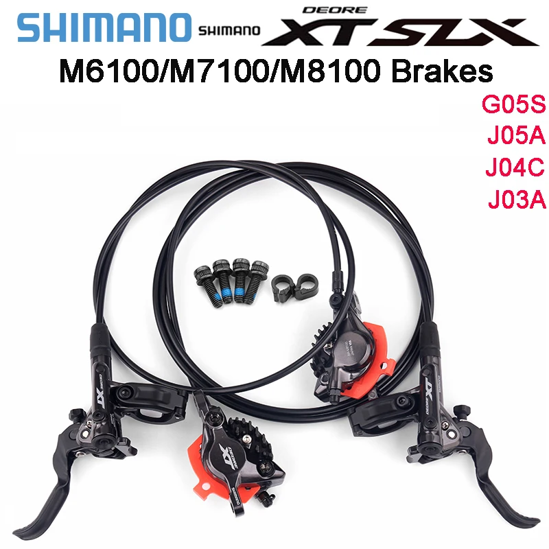 

Тормоз Shimano DEORE SLX XT M6100 M7100 M8100, 2 поршня, гидравлический дисковый тормоз для MTB G04S J03A J04C J05A, колодки, велосипедные тормоза Shimano